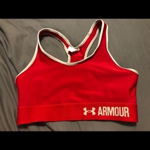 Small Red Under Armour Sports Bra